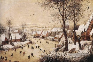  Ena Tableaux - Paysage d’hiver avec des patineurs et des oiseaux Piège Pieter Bruegel l’Ancien